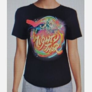 EUC Marvel Black Tee with Vibrant Graphic